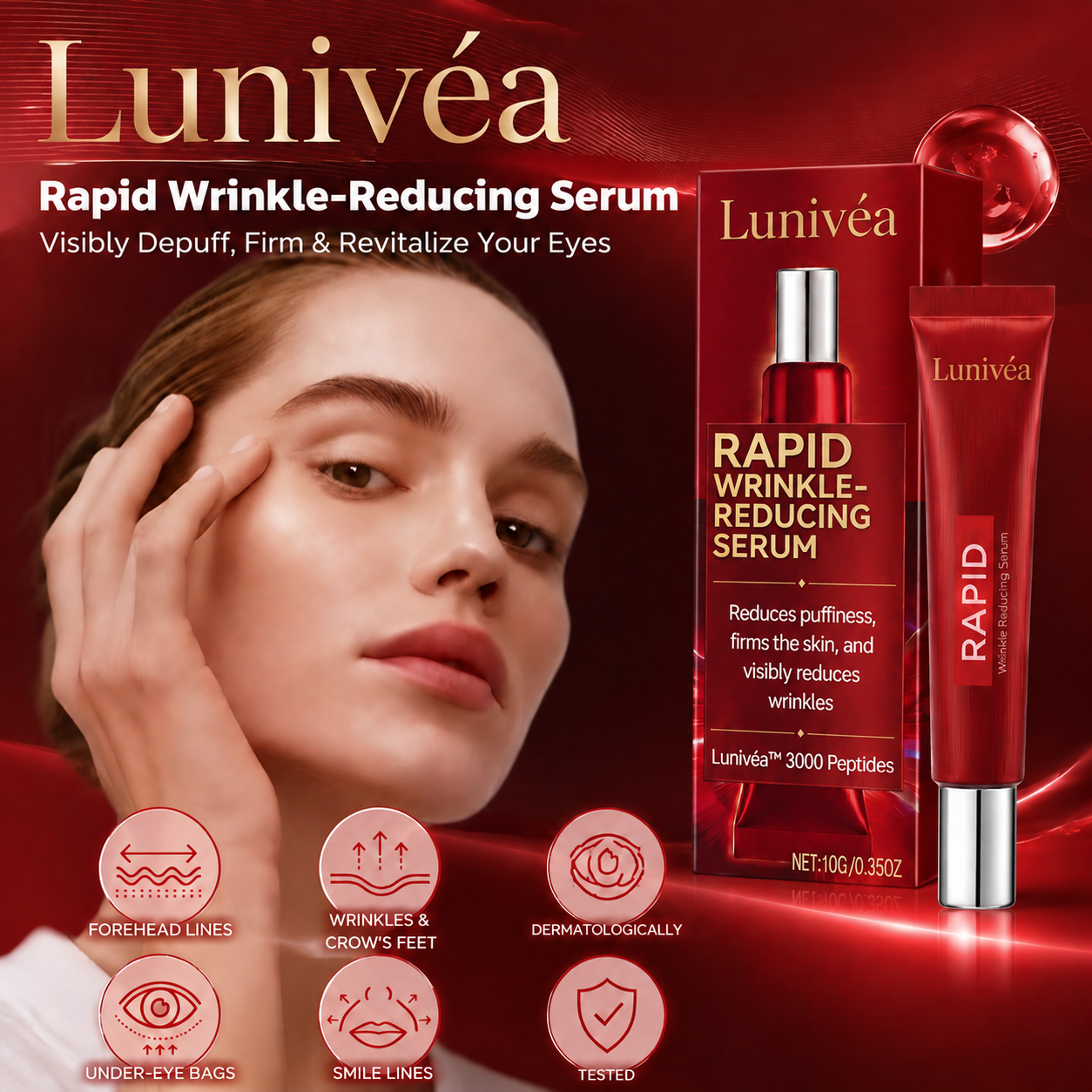 Results in 60 Seconds - Lunivéa™ Rapid Wrinkle-Reducing Serum for Wrinkles, Bags & Dark Circles