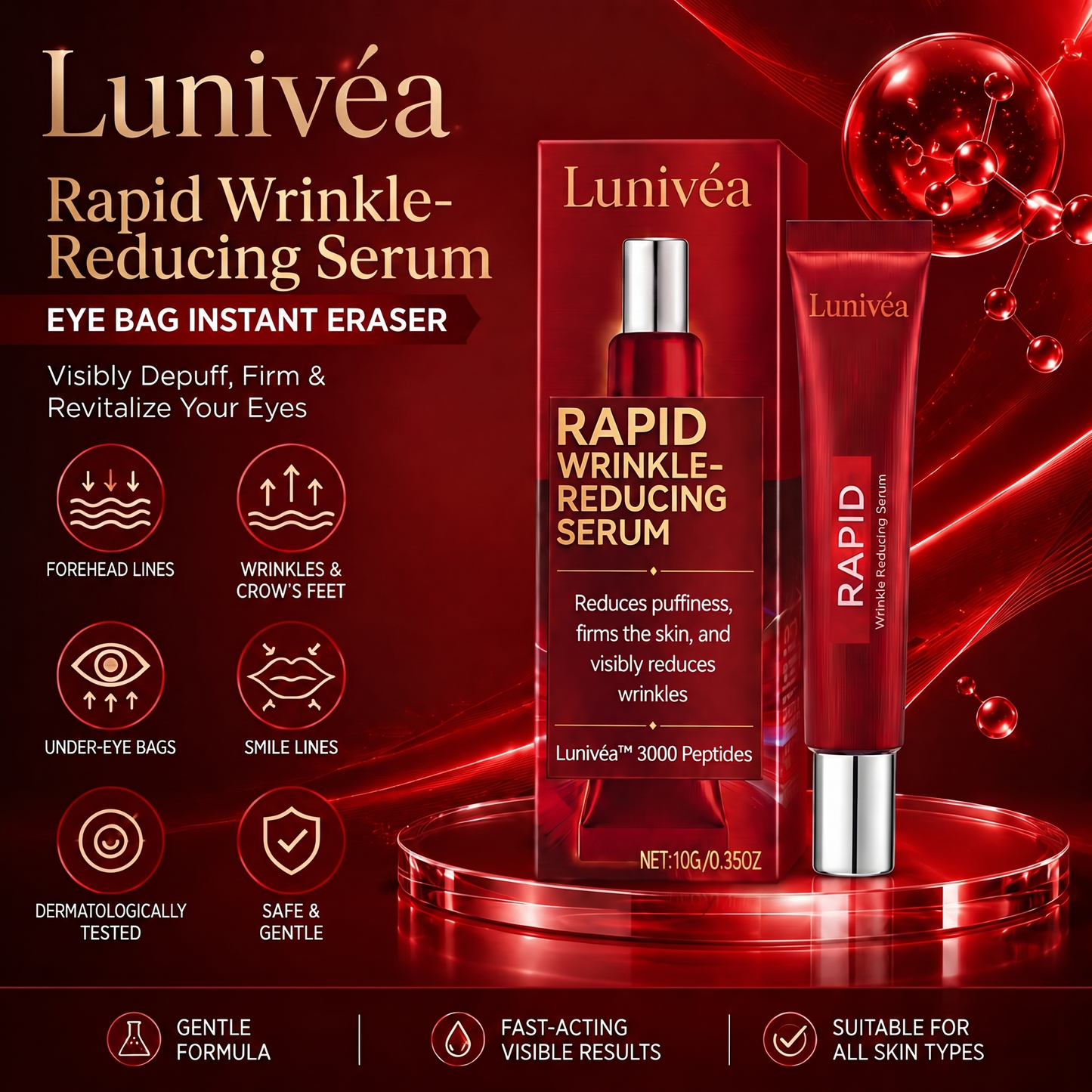 Results in 60 Seconds - Lunivéa™ Rapid Wrinkle-Reducing Serum for Wrinkles, Bags & Dark Circles