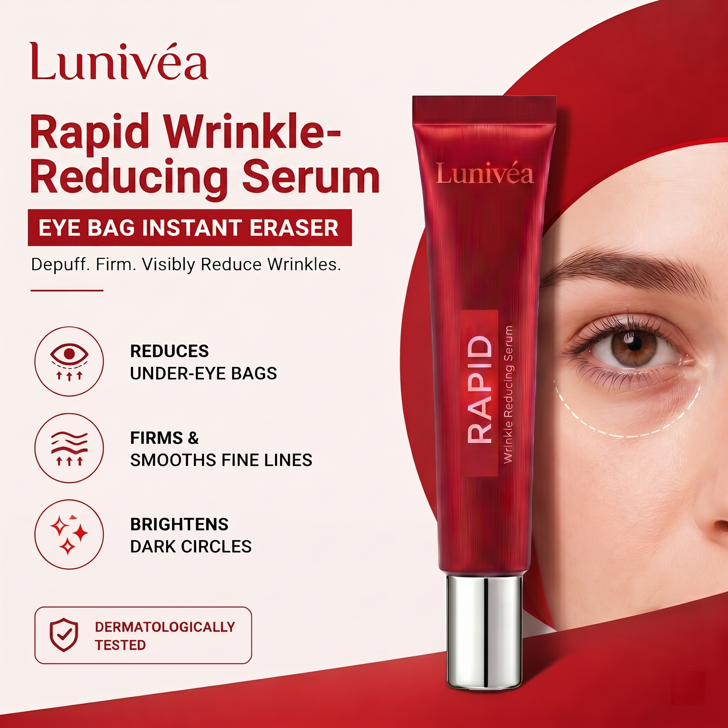 Results in 60 Seconds - Lunivéa™ Rapid Wrinkle-Reducing Serum for Wrinkles, Bags & Dark Circles